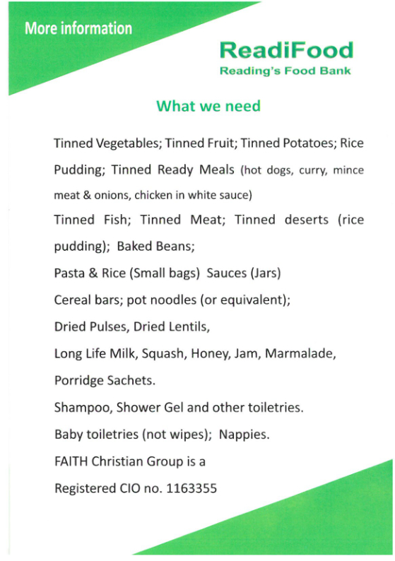 ReadiFood Food List